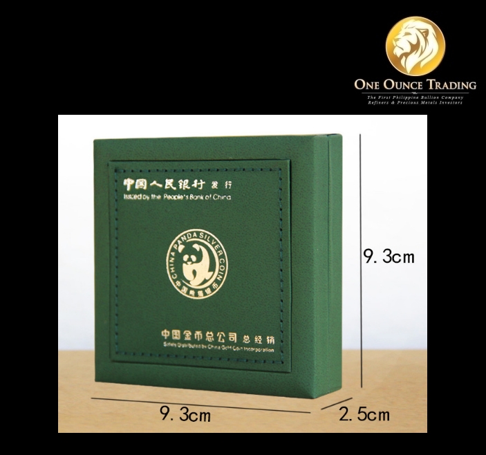 China Panda Presentation Gift Box 1 oz 30 g Silver Coin ~ Green 