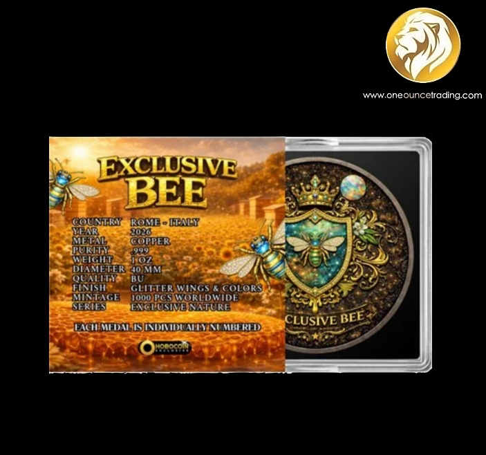 Pre Order - 1 oz Exclusive Bee Glitter Wings Copper Round Italy 2026 (ETA: 3rd week July 2026) - Image 4