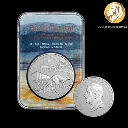 Pre Order - 1 oz Kangaroo Bush Capital Frosted Uncirculated Silver Coin 2025  (Starts shipping: 3rd week July 2026)