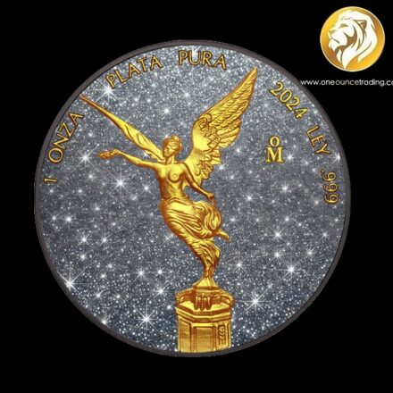 Pre Order - 1 oz GALAXITE Precious Gemstones Libertad Silver Coin Mexico 2024 (Starts shipping: 4th week July 2026)