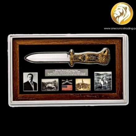 Pre Order - 2 oz Theodore Roosevelt Hunting Knife Pure Silver Coin (Starts shipping: 3rd week August 2026)