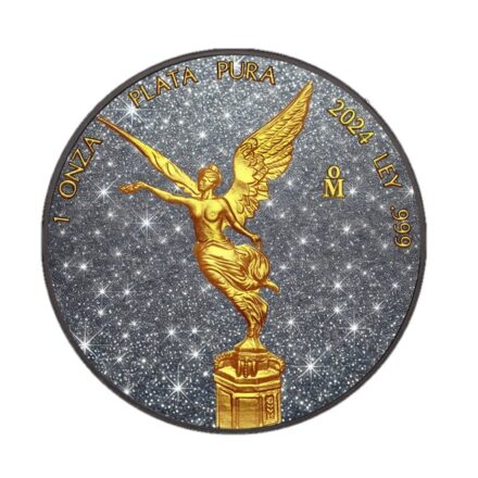 1 oz GALAXITE Precious Gemstones Libertad Silver Coin Mexico 2024