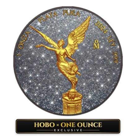 1 oz GALAXITE Precious Gemstones Libertad Silver Coin Mexico 2024 - Hobo x One Ounce Exclusive