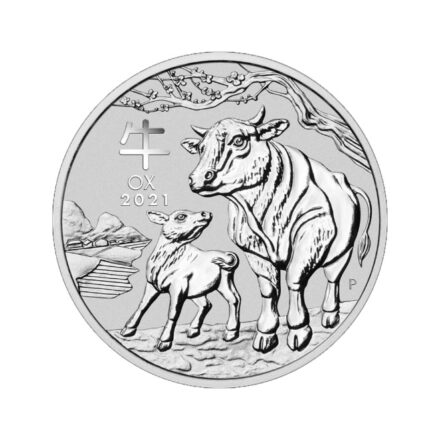 1 oz Silver Lunar Ox BU 2021 Series III (with capsule)