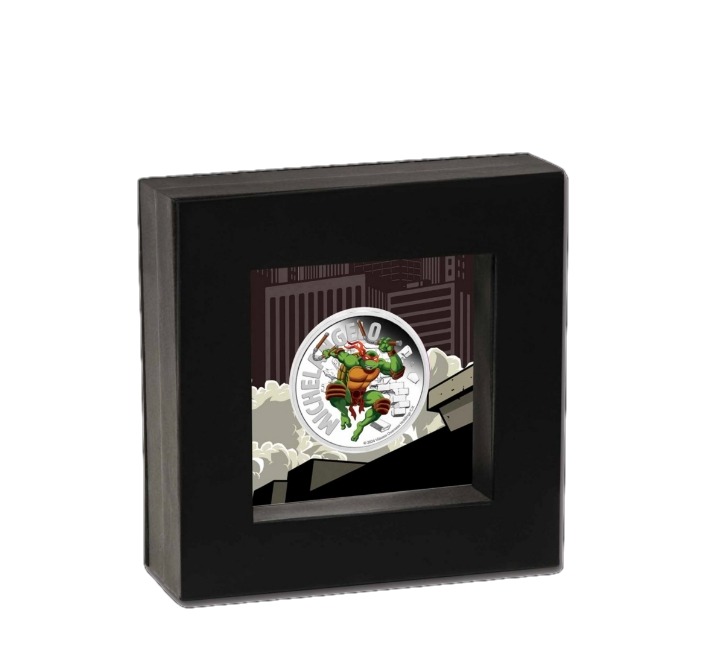 1 oz TMNT Michaelangelo Silver Colorized Proof Coin 2024 (with CoA and Presentation Box) - Image 3