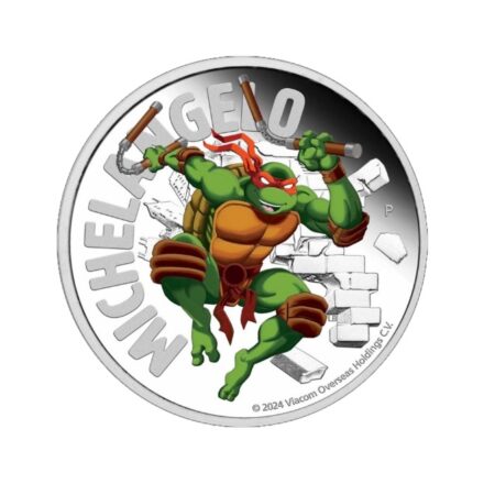 1 oz TMNT Michaelangelo Silver Colorized Proof Coin 2024 (with CoA and Presentation Box)