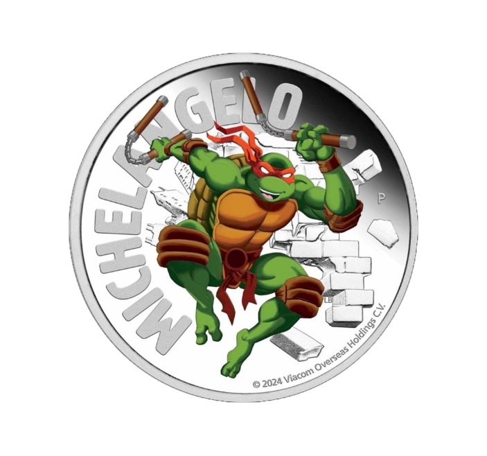 1 oz TMNT Michaelangelo Silver Colorized Proof Coin 2024 (with CoA and Presentation Box)