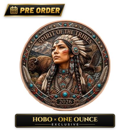 1 oz SPIRIT OF THE TRIBES Wildlife Series Copper Card Round 2026 - Hobo x One Ounce Exclusive