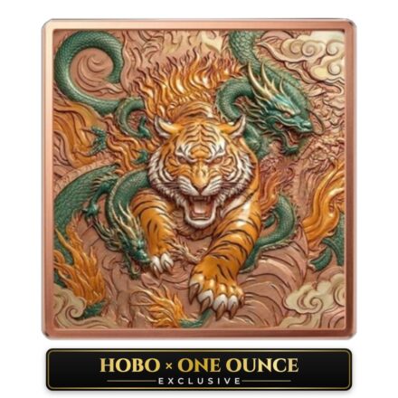 5 oz TIGER & DRAGON Eternal Guadians Copper Bar Italy 2026 - Hobo x One Ounce Exclusive