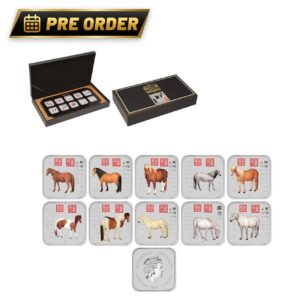 Pre Order – 2014 Perth Mint Lunar Horse 1 oz silver square coloured 10-coin set